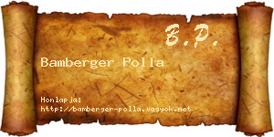 Bamberger Polla névjegykártya